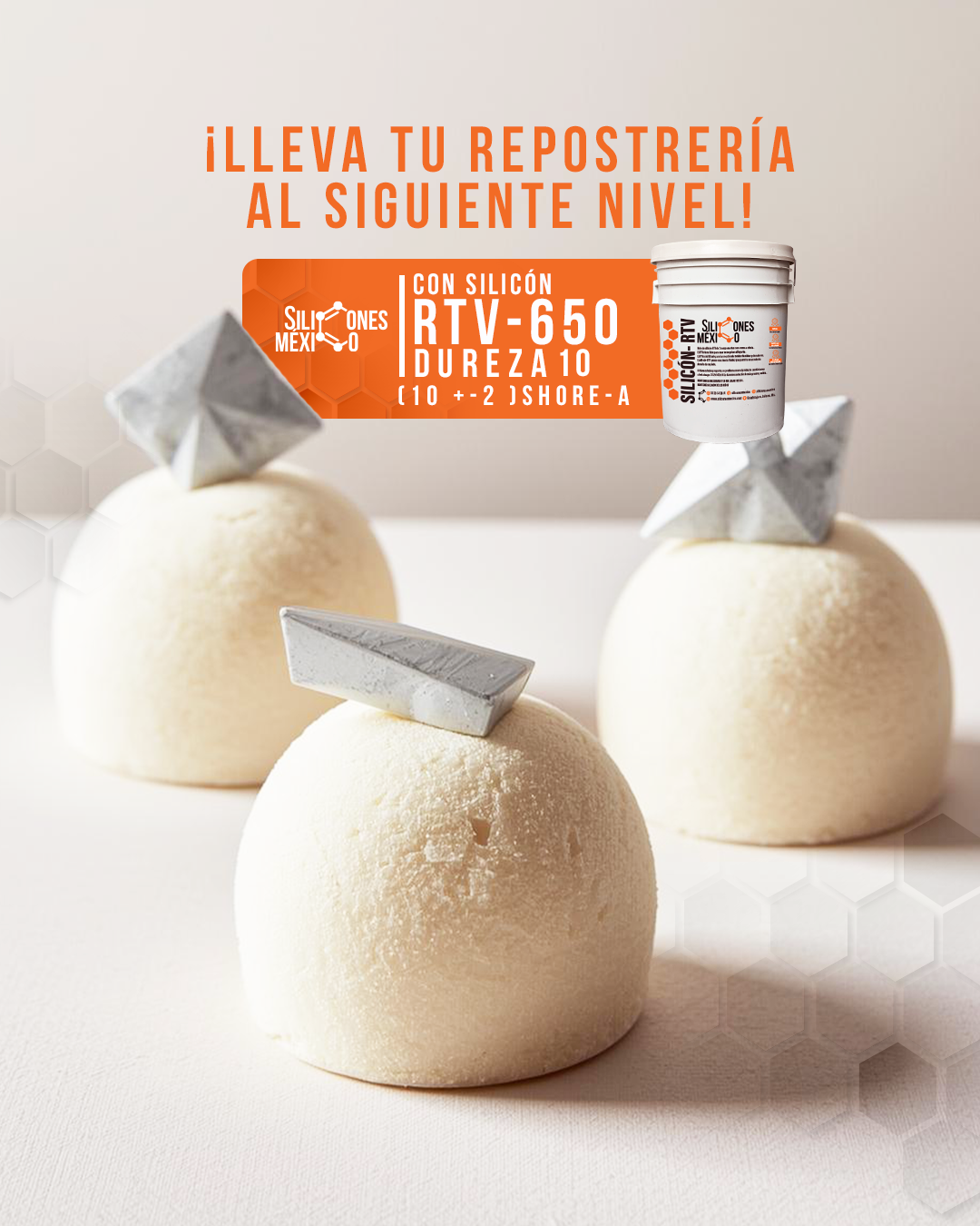 Caucho de Silicón RTV-650 (Grado Alimenticio) 1 Kg 1:1. Dureza 15