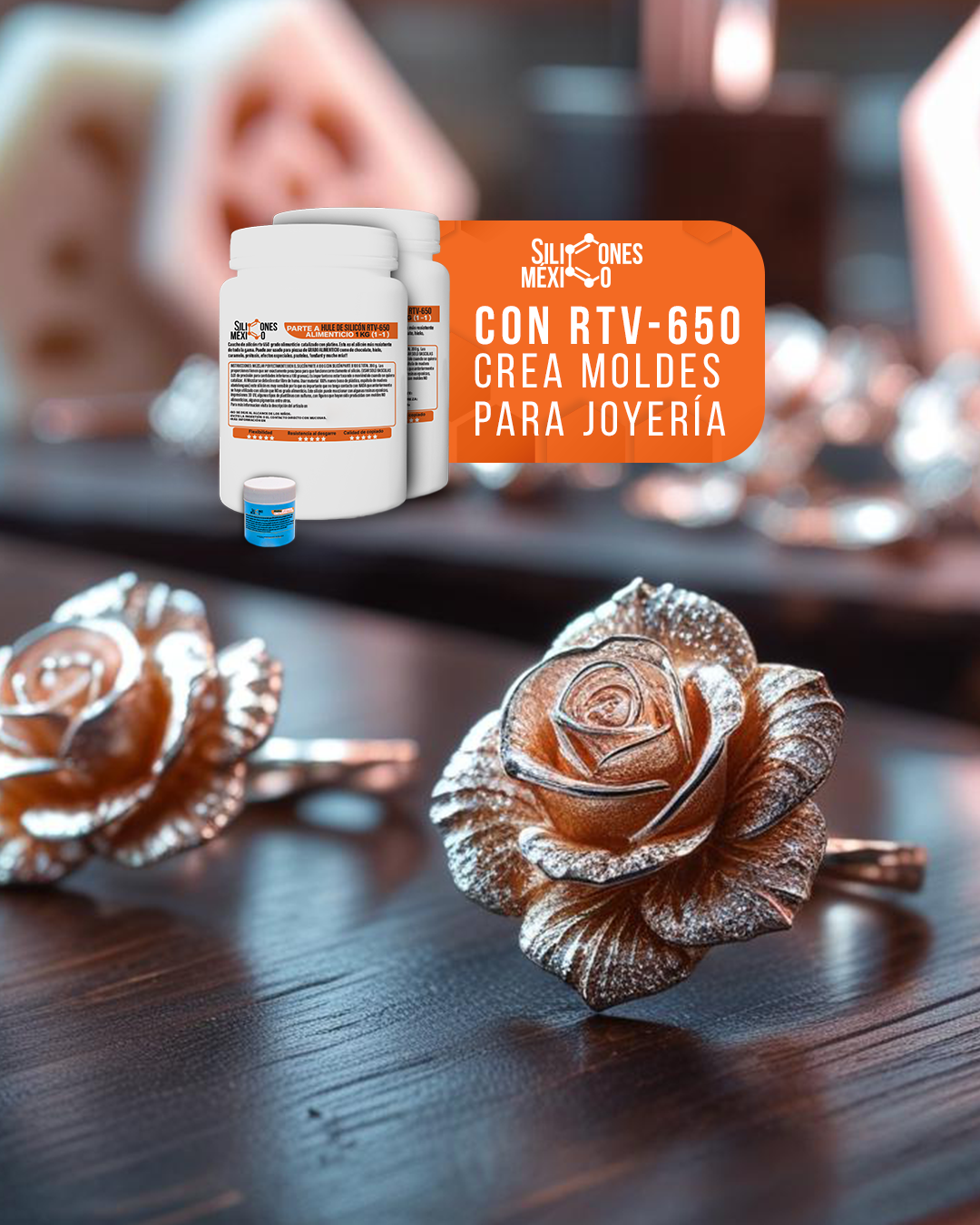 Caucho de Silicón RTV 650 (Alimenticio) 20 Kg 1:1. Para moldes de chocolates grado alimenticio