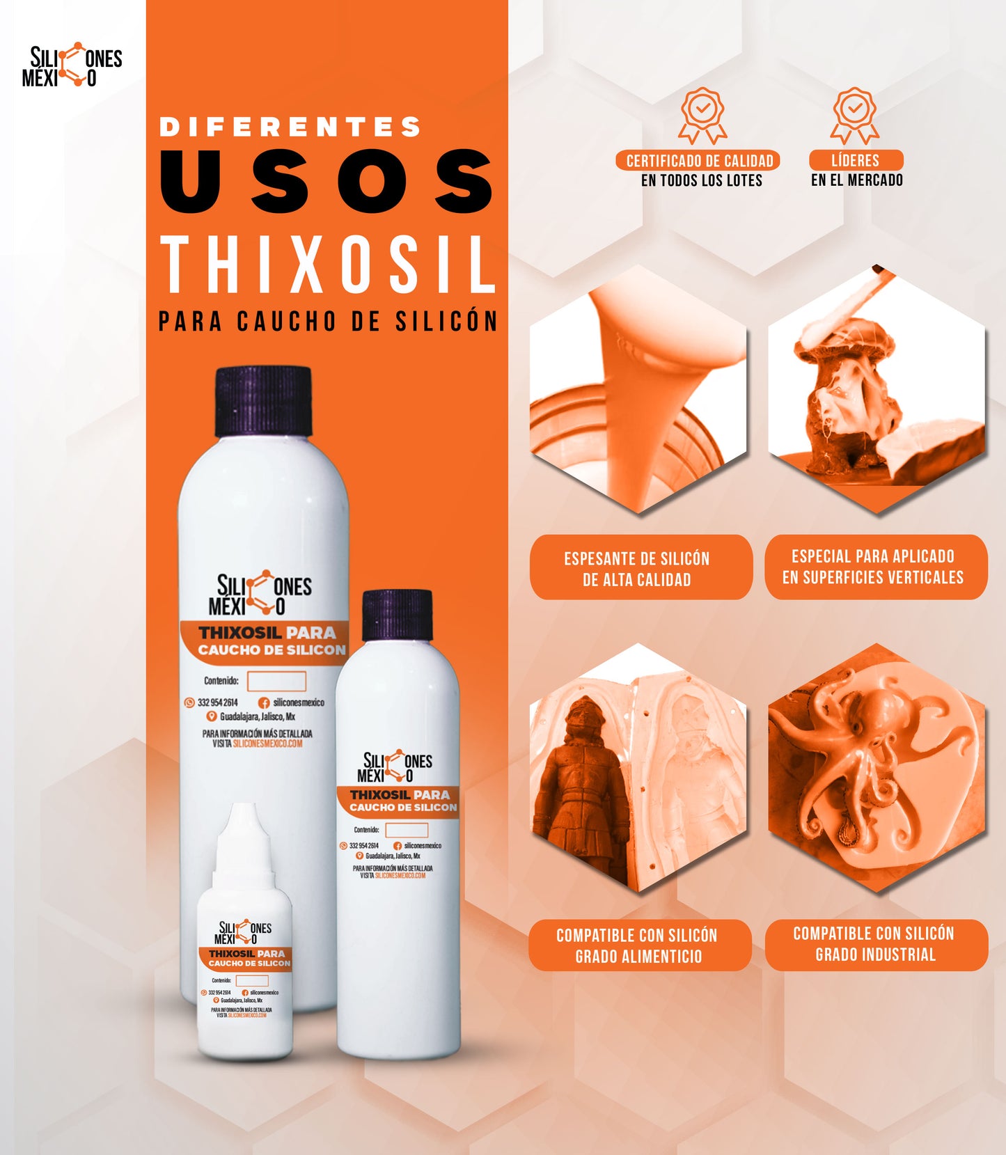 Tixotrópico Para Caucho de Silicón 120 gr Complementos