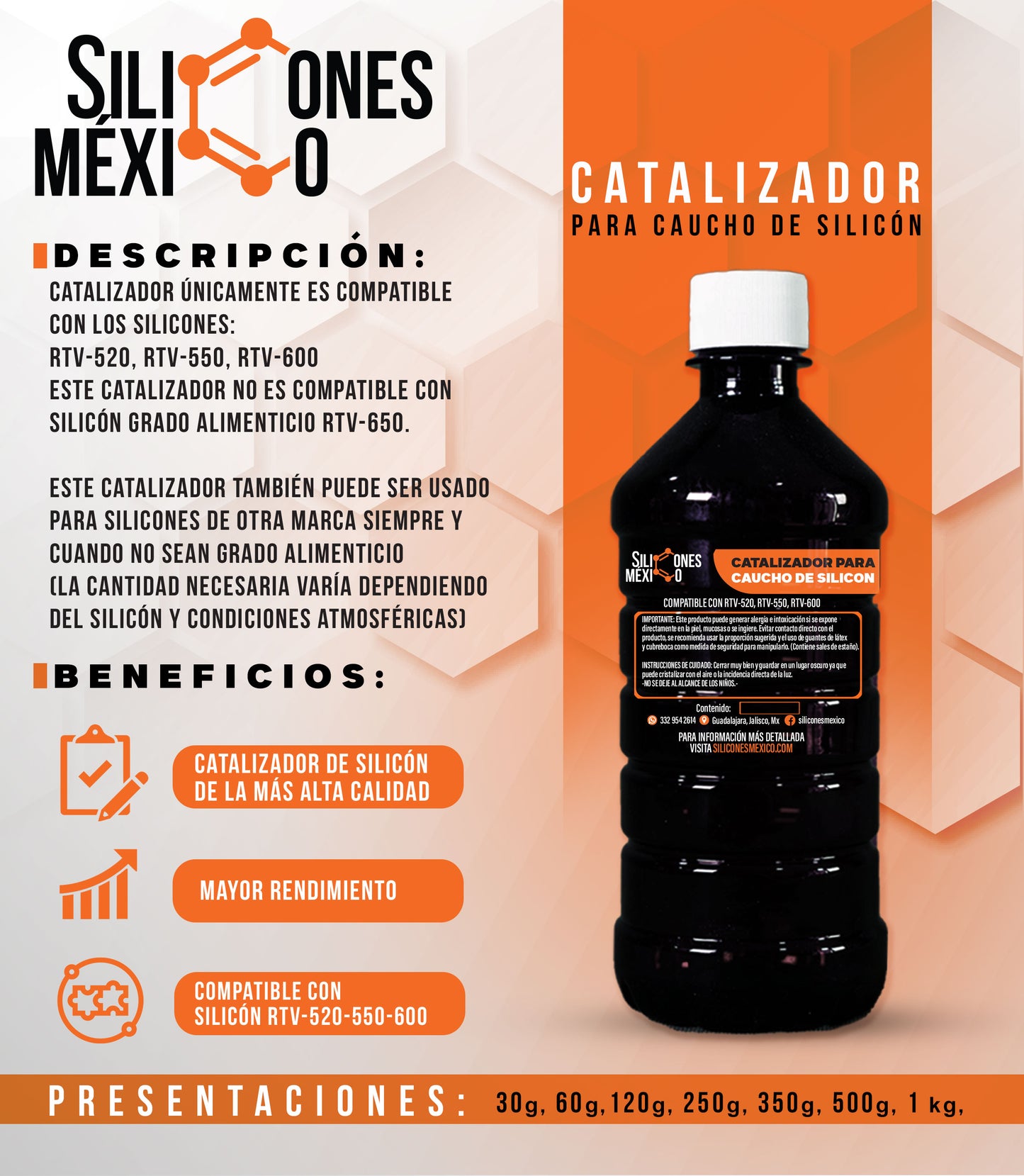 Catalizador para silicón 500 g Complemento