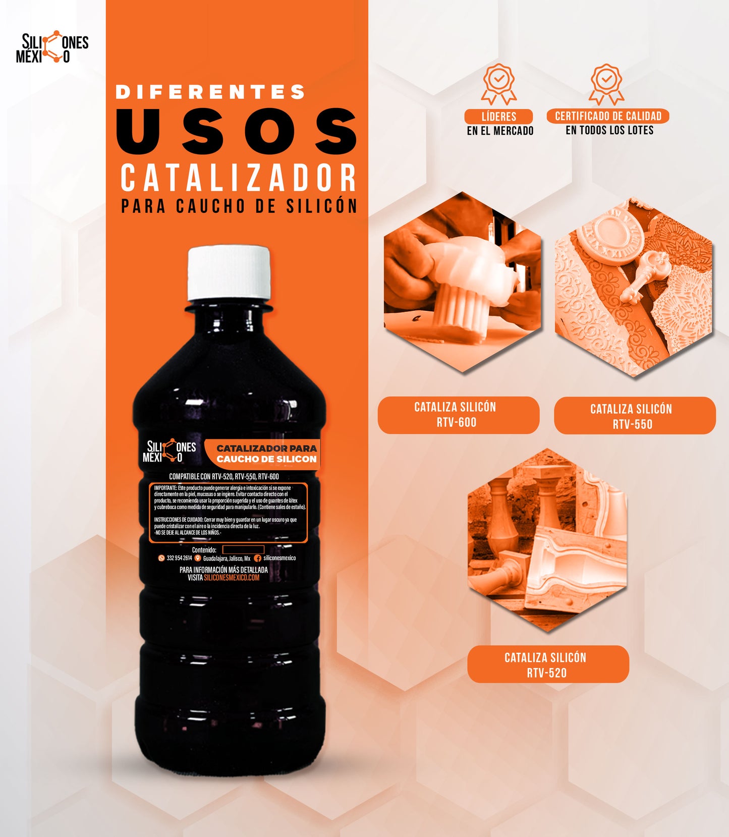 Catalizador para silicón 500 g Complemento