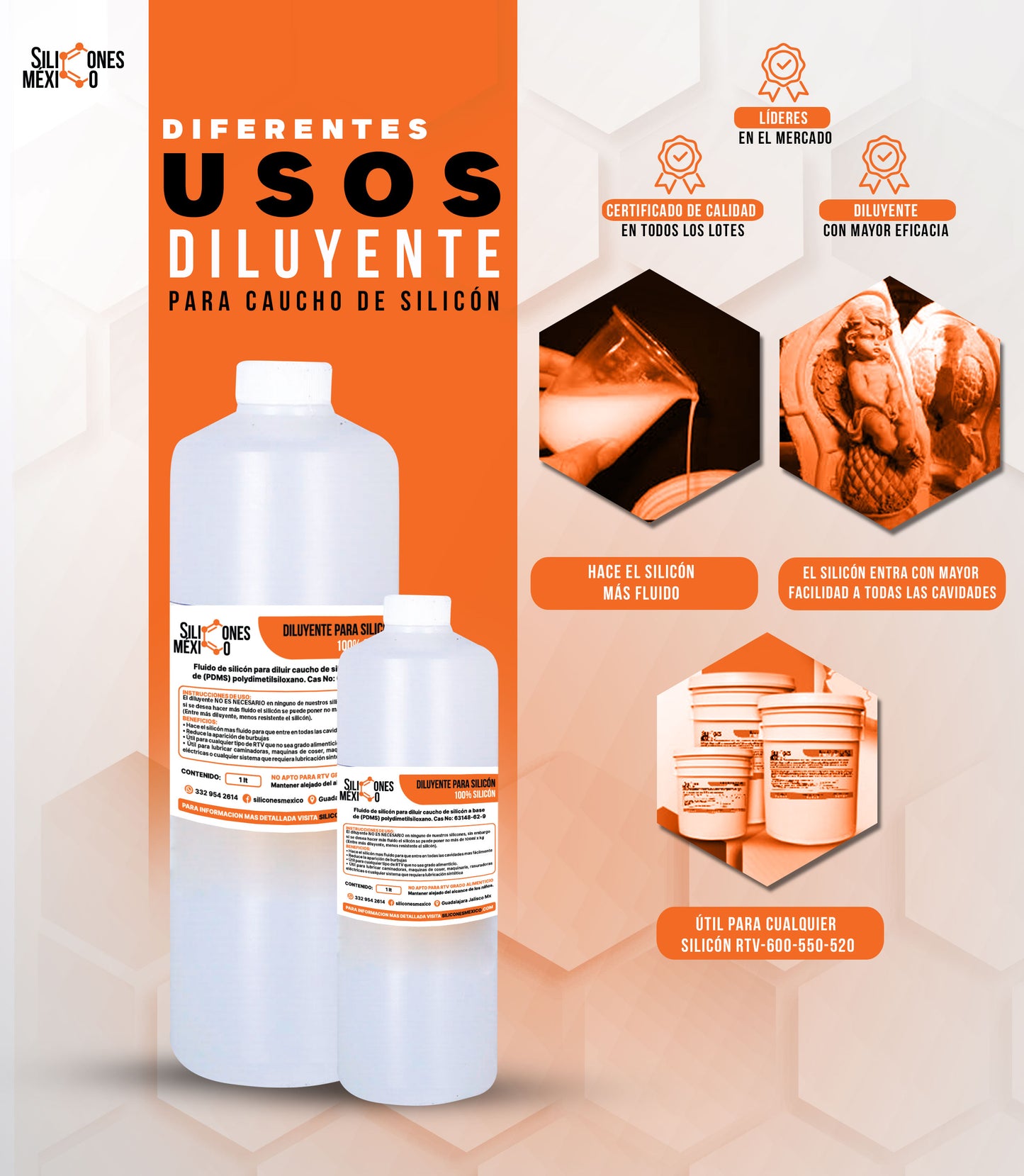 Diluyente para silicón 250 ml Complemento