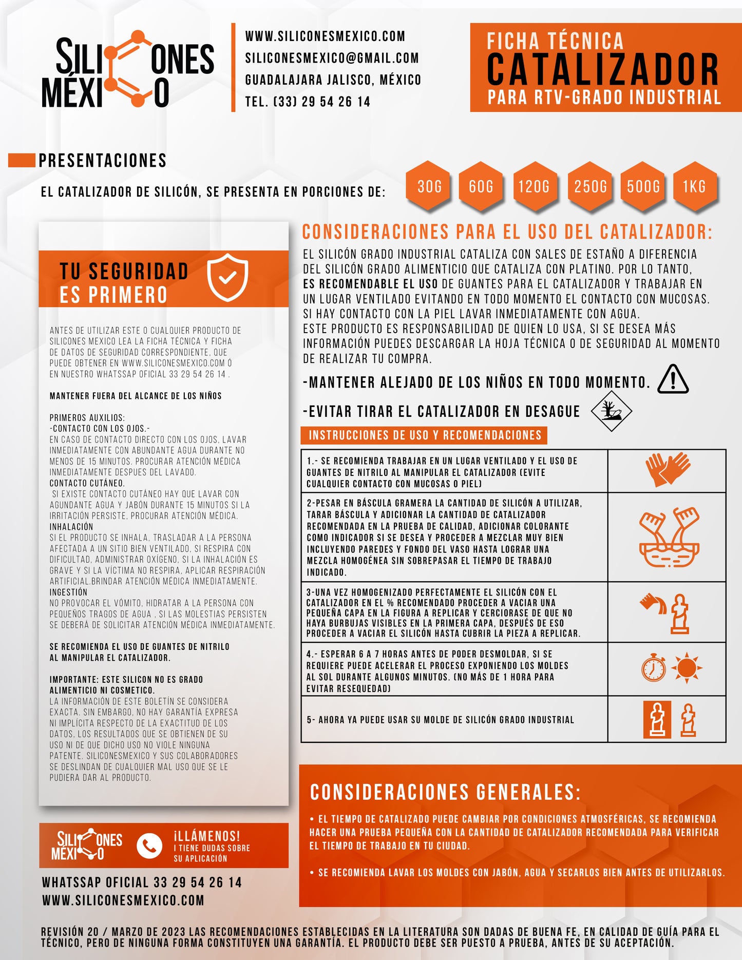 Catalizador para silicón 500 g Complemento