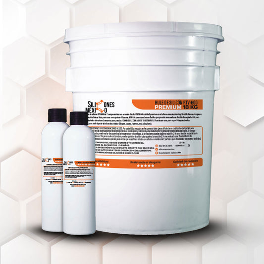 Caucho de Silicón RTV-600 (Premium) 18 kg Dureza Suave.