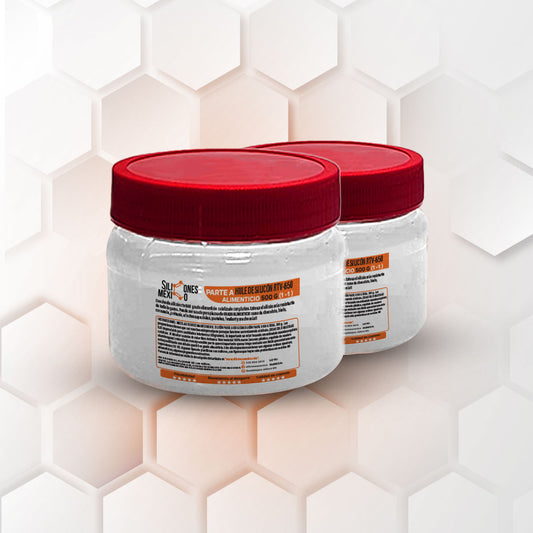 Caucho de Silicón RTV-650 (Grado Alimenticio) 500 gr 1:1. Dureza 20