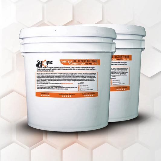 Caucho de Silicón RTV-650 (Alimenticio) 20 kg 1:1. Para moldes de chocolates grado alimenticio Dureza 0